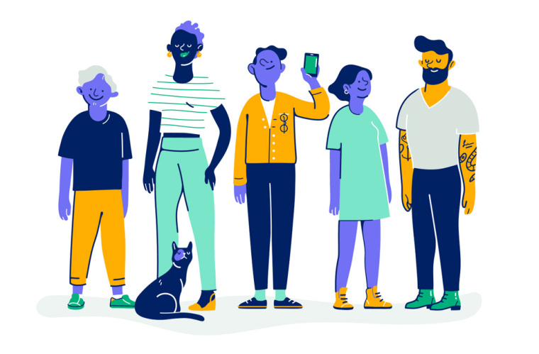 Bene數(shù)字金融科技公司個性插畫風(fēng)VI品牌形象設(shè)計