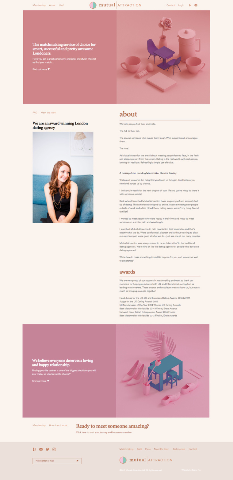 Mutual Attraction “相互吸引力”約會與婚介服務機構VI設計網站設計