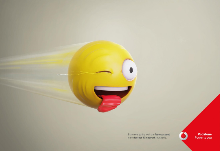 沃達(dá)豐4G網(wǎng)絡(luò)平面創(chuàng)意廣告“速度眼淚”篇-上海尚略廣告公司