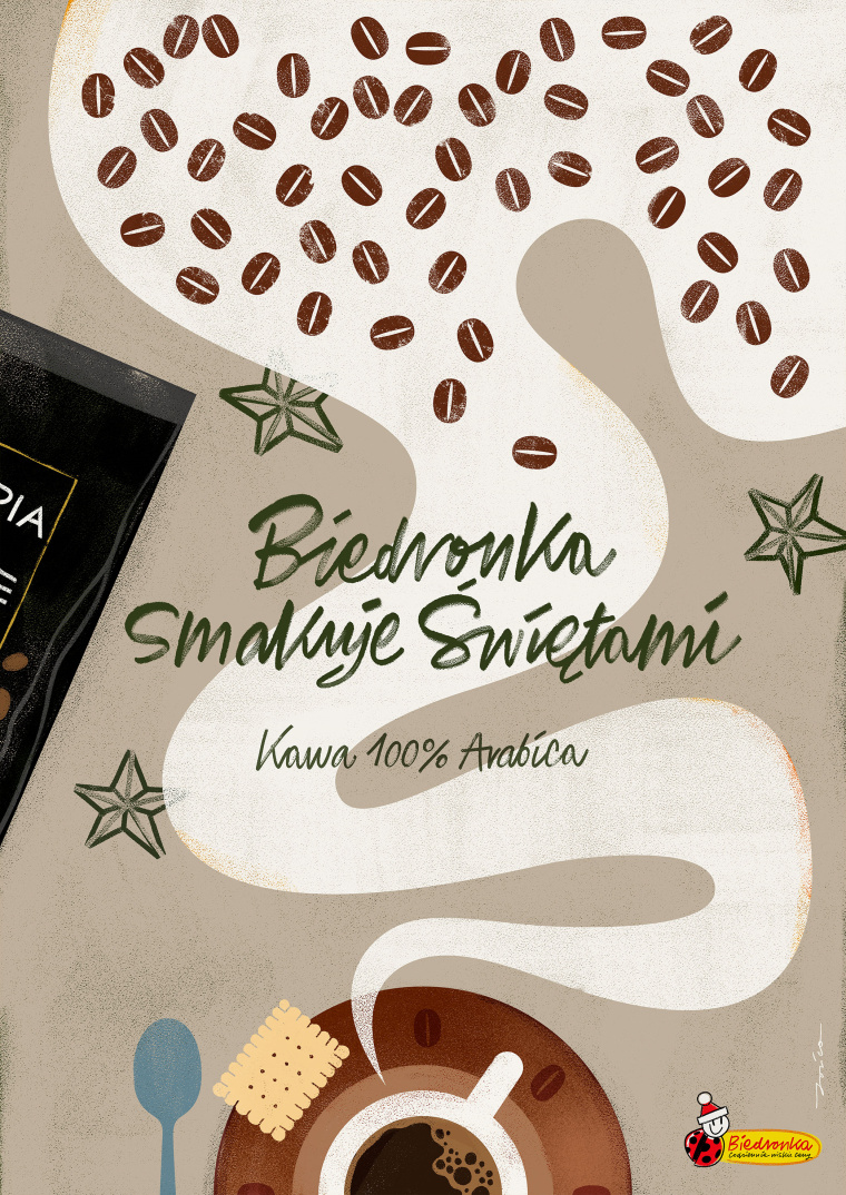 Biedronka超市圣誕節(jié)平面宣傳海報廣告創(chuàng)意設(shè)計“手繪插畫”賞析-鵝