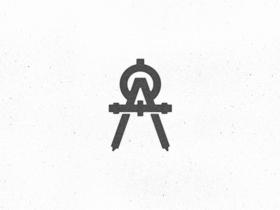 黑色“A”形建筑師加圓規(guī)logo設(shè)計(jì)