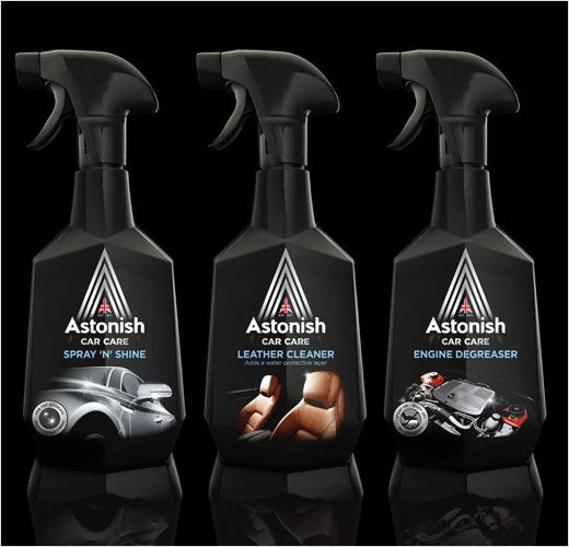 Astonish豪華汽車養(yǎng)護(hù)護(hù)理產(chǎn)品品牌logo設(shè)計包裝設(shè)計，酷炫黑銀賽車風(fēng)格
