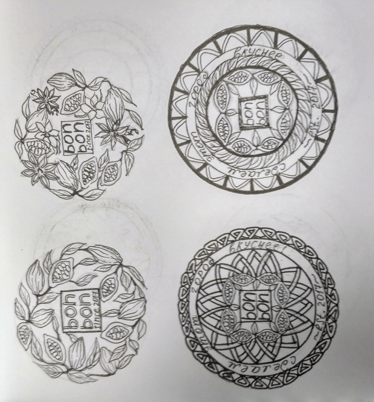 食物花卉圖案徽標(biāo)風(fēng)格 BonBon 咖啡廳餐廳標(biāo)志設(shè)計VI形象設(shè)計欣賞