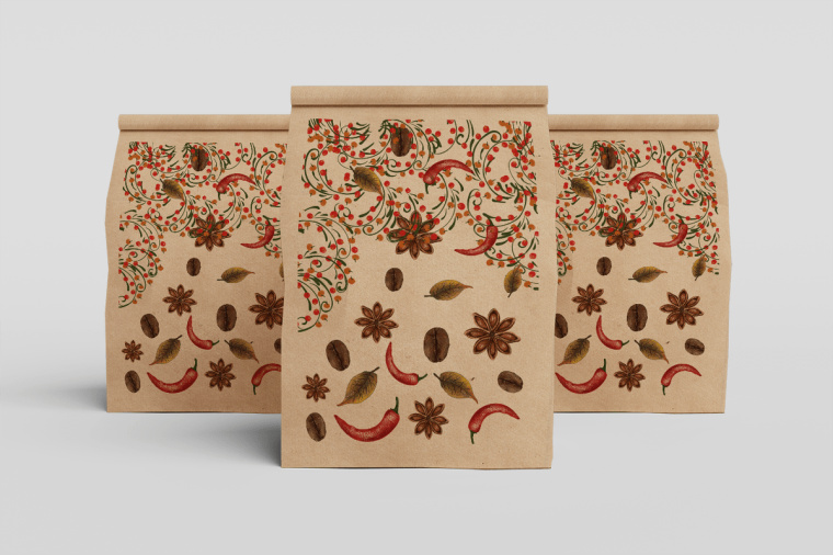 食物花卉圖案徽標(biāo)風(fēng)格 BonBon 咖啡廳餐廳標(biāo)志設(shè)計VI形象設(shè)計欣賞