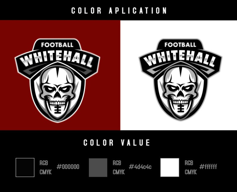 Whitehall 橄欖球聯(lián)盟體育標(biāo)志設(shè)計(jì),挑戰(zhàn)視覺的骷髏形象 Whitehall 橄欖球聯(lián)盟體育標(biāo)志設(shè)計(jì),挑戰(zhàn)視覺的骷髏形象