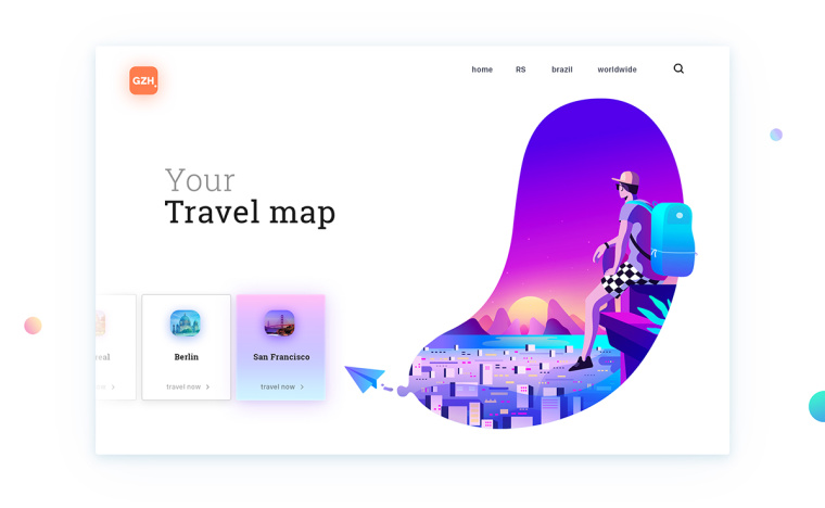 健康醫(yī)療CZN網(wǎng)站插圖式設(shè)計(jì)，空白與戲劇性的有機(jī)形狀相結(jié)合