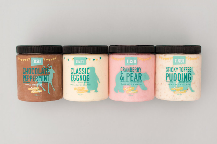 動物圖案風 Fiasco 意式冰淇淋甜食冬季版包裝設計 動物圖案風 Fiasco 意式冰淇淋甜食冬季版包裝設計