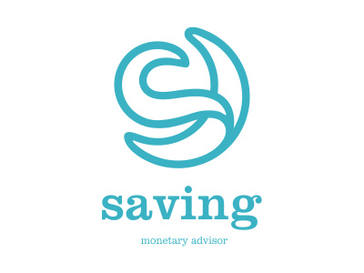 藍(lán)色月亮加字母“S”的會計(jì)logo設(shè)計(jì)