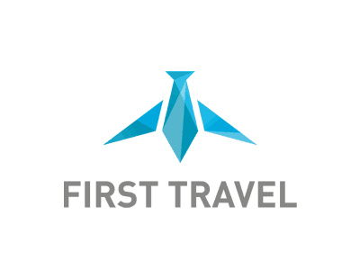 藍(lán)色幾何飛機(jī)的logo設(shè)計(jì)