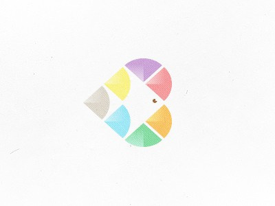 多彩心形魚logo設(shè)計(jì)