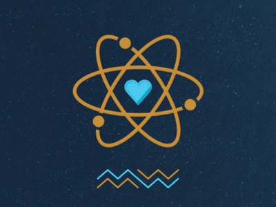 金色衛(wèi)星加藍(lán)色心科研l(wèi)ogo設(shè)計(jì)