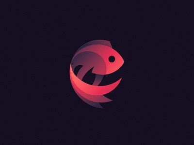 圓形紅金魚logo設(shè)計(jì)