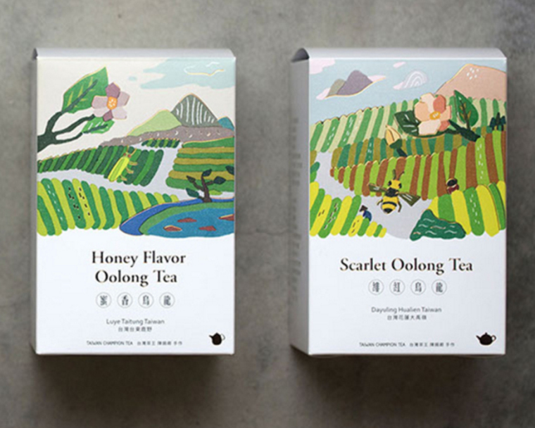 臺(tái)灣芳香茶茶葉包裝設(shè)計(jì)”臺(tái)灣自然風(fēng)光插畫(huà)篇“