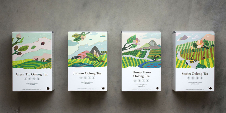 臺(tái)灣芳香茶茶葉包裝設(shè)計(jì)”臺(tái)灣自然風(fēng)光插畫(huà)篇“