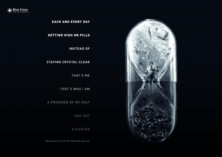 德國藍十字協(xié)會戒毒公益平面廣告創(chuàng)意“反向詩歌”系列賞析 德國藍十字協(xié)會戒毒公益平面廣告創(chuàng)意“反向詩歌”系列賞析