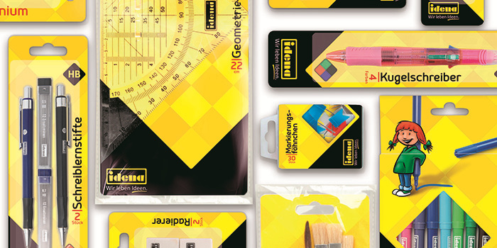 方形色塊篇 Idena辦公文具包裝創(chuàng)意設(shè)計(jì)-上海包裝設(shè)計(jì)公司