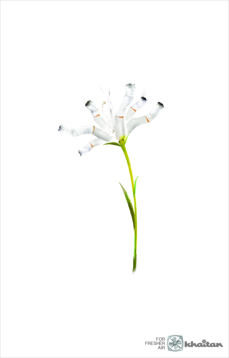 印度Khaitan排氣扇平面創(chuàng)意廣告“水墨花”香煙篇-上海品牌設(shè)計(jì)公司 印度Khaitan排氣扇平面創(chuàng)意廣告“水墨花”香煙篇-上海品牌設(shè)計(jì)公司