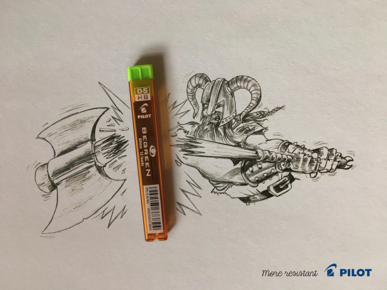 Pilot自動鉛筆芯文具平面創(chuàng)意廣告“更加堅固”篇-上海品牌設計公司