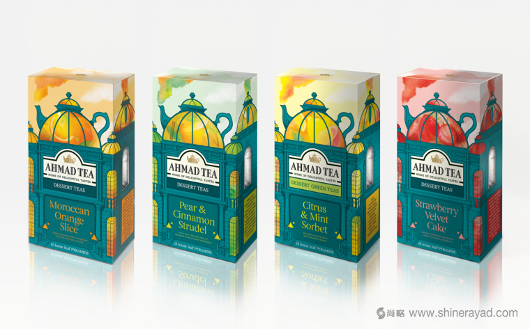 國外茶葉包裝設(shè)計欣賞:ahmad tea 甜點茶金字塔系列包裝設(shè)計 國外茶葉包裝設(shè)計欣賞:ahmad tea 甜點茶金字塔系列包裝設(shè)計