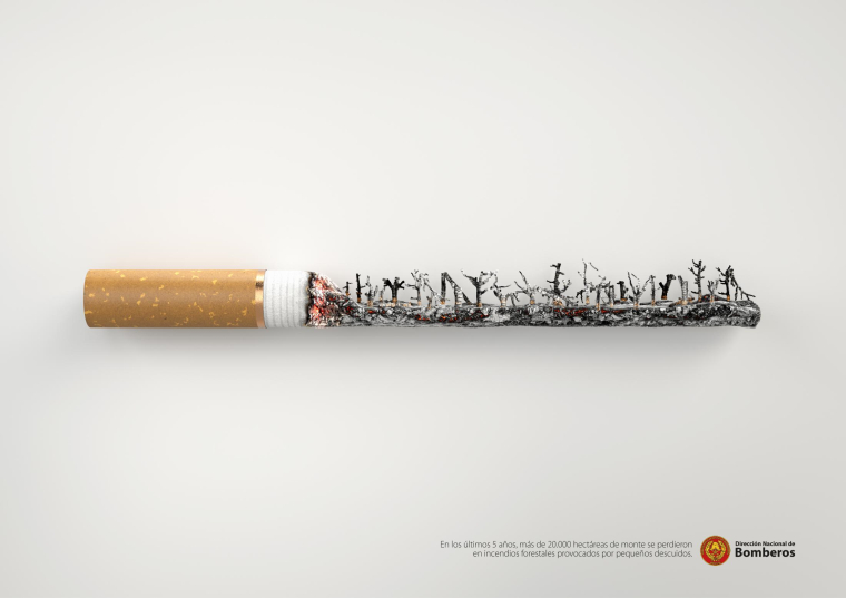 烏拉圭消防局預(yù)防火災(zāi)平面創(chuàng)意公益廣告“香煙灰燼”篇-上海廣告設(shè)計公司分享 烏拉圭消防局預(yù)防火災(zāi)平面創(chuàng)意公益廣告“香煙灰燼”篇-上海廣告設(shè)計公司分享