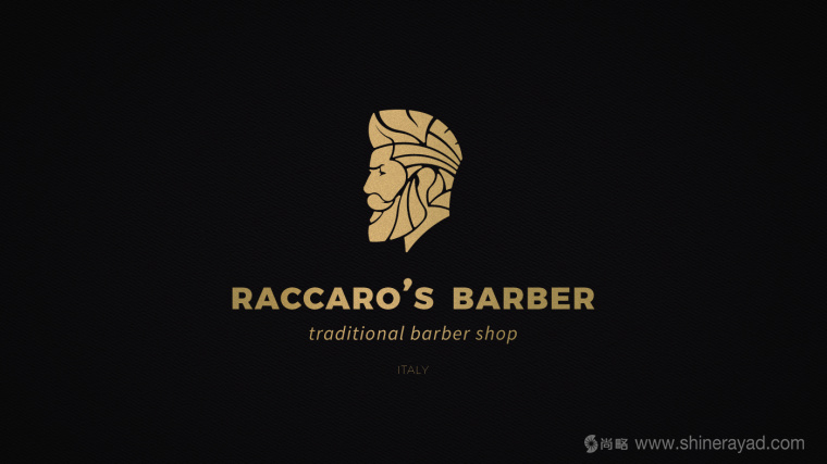 Raccaros-Barber 傳統(tǒng)美發(fā)連鎖店理發(fā)師人物logo設(shè)計-上海logo設(shè)計公司