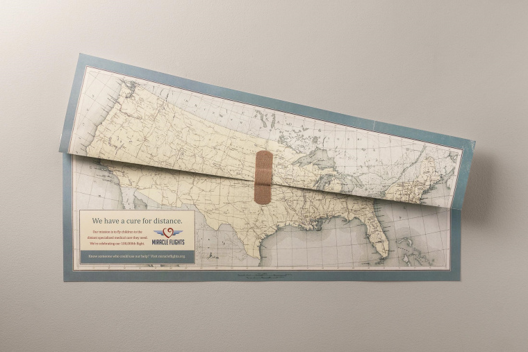 美國(guó)Miracle Flights航空平面創(chuàng)意廣告——“治愈的地圖”篇