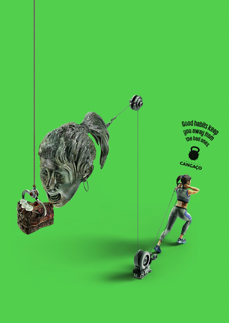 CrossFit 健身平面創(chuàng)意廣告“滑輪拉環(huán)篇“-上海廣告設(shè)計(jì)公司