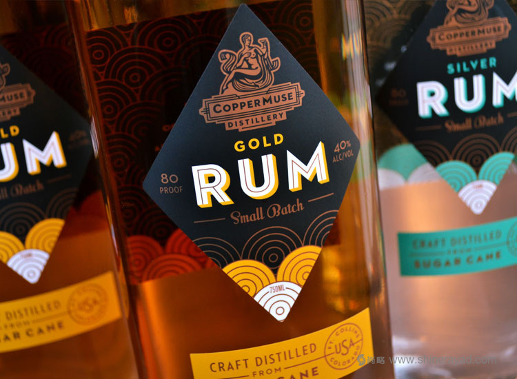 國外洋酒品牌設(shè)計(jì)欣賞——CopperMuse 朗姆酒裝飾圖案風(fēng)格標(biāo)志設(shè)計(jì)與包裝設(shè)計(jì)