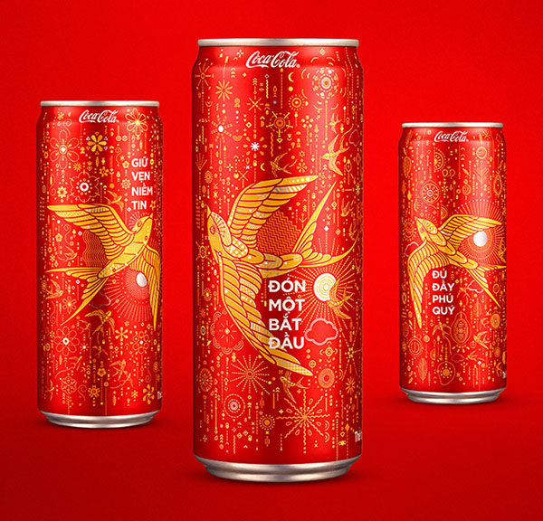 可口可樂2017年越南農(nóng)歷新年節(jié)日限量版“燕子插畫篇”包裝設計-上海包裝設計公司