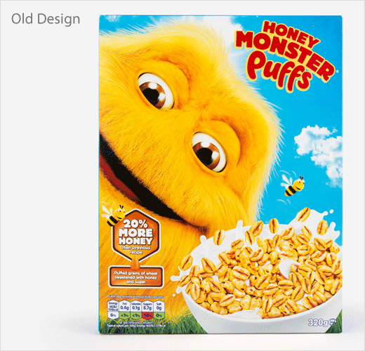 Honey Monster 蜜蜂怪物圖形早餐麥片舊包裝設(shè)計 Honey Monster 蜜蜂怪物圖形早餐麥片舊包裝設(shè)計
