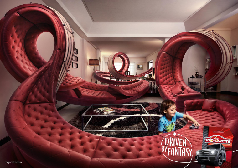 Majorette高級玩具車平面廣告創(chuàng)意設(shè)計作品，展現(xiàn)了非常的PS技巧