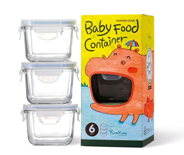 YumYum 嬰兒寶寶套餐飯盒包裝設(shè)計(jì)-河馬插畫-上海嬰兒產(chǎn)品包裝設(shè)計(jì)公司 907632.com