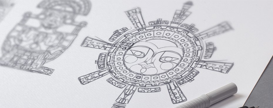 巴西民族餐廳印加文化餐飲太陽神矢量logo設(shè)計-上海logo設(shè)計公司