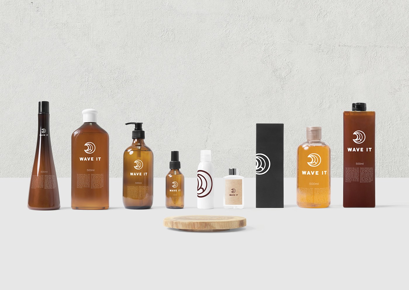 Wave It 頭發(fā)護理產(chǎn)品品牌發(fā)型品牌抽象波形寫意logo設計品牌VI形象設計