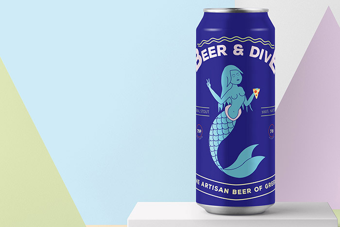 美人魚(yú)插畫(huà)風(fēng)啤酒包裝設(shè)計(jì)-上海包裝設(shè)計(jì)公司