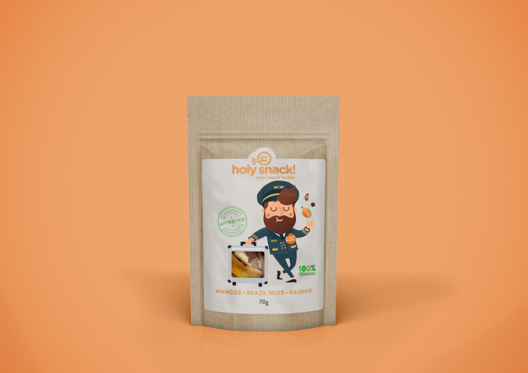 提升身體活力的holy 休閑零食小吃包裝設(shè)計人物插畫設(shè)計-上海品牌策劃包裝設(shè)計公司