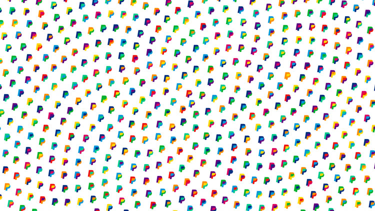 上海品牌VI設(shè)計公司分享：PayPal全球品牌推廣視覺識別設(shè)計指南-炫彩logo變體組合強烈視覺效果