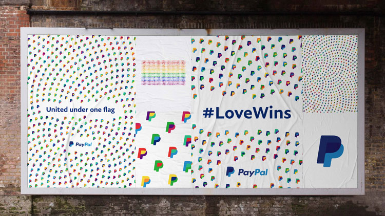 上海品牌VI設(shè)計公司分享：PayPal全球品牌推廣視覺識別設(shè)計指南-炫彩logo變體組合強烈視覺效果