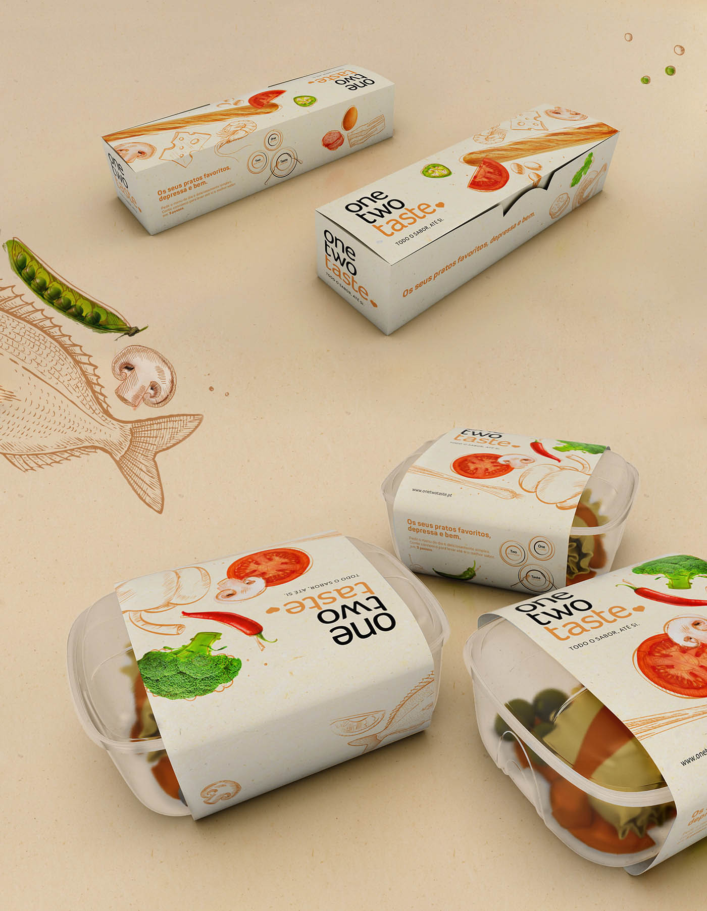 上海包裝設(shè)計公司分享：一二味沙拉品牌插畫與真實圖像相結(jié)合的包裝設(shè)計