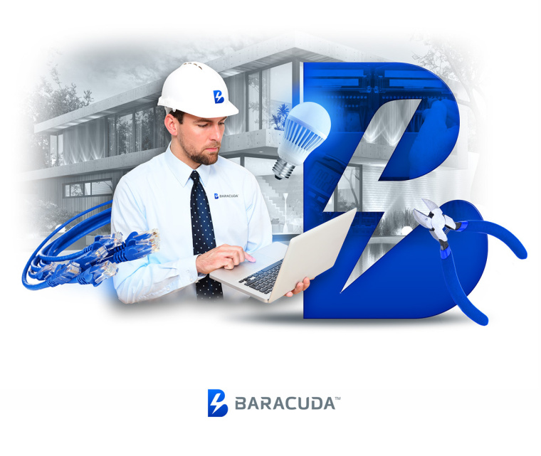 Baracuda Sp工業(yè)服務(wù)品牌形象設(shè)計-B字母與閃電logo設(shè)計