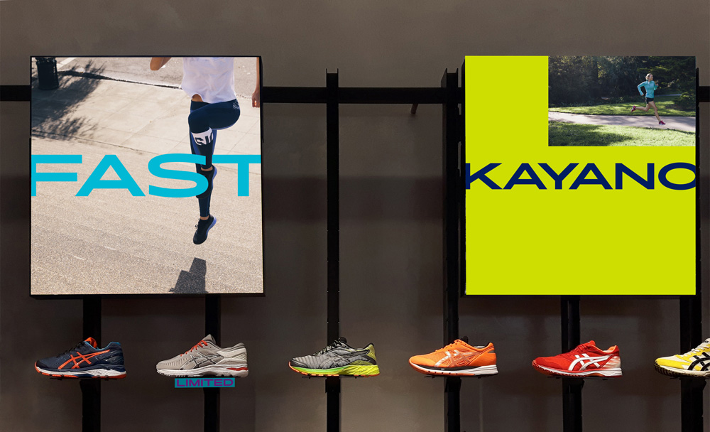 ASICS知名運動鞋品牌新視覺形象識別設(shè)計-商店展示設(shè)計-上海品牌設(shè)計公司