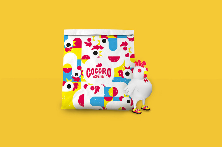 Cocoro快餐廳雄雞吉祥物設計-上海餐飲品牌VI形象設計公司