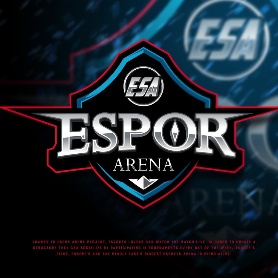 黃金和銀logo設(shè)計-Espor Arena項目標(biāo)志設(shè)計