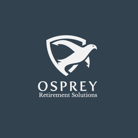 優(yōu)雅的單黑色logo設(shè)計-魚鷹盾牌logo設(shè)計