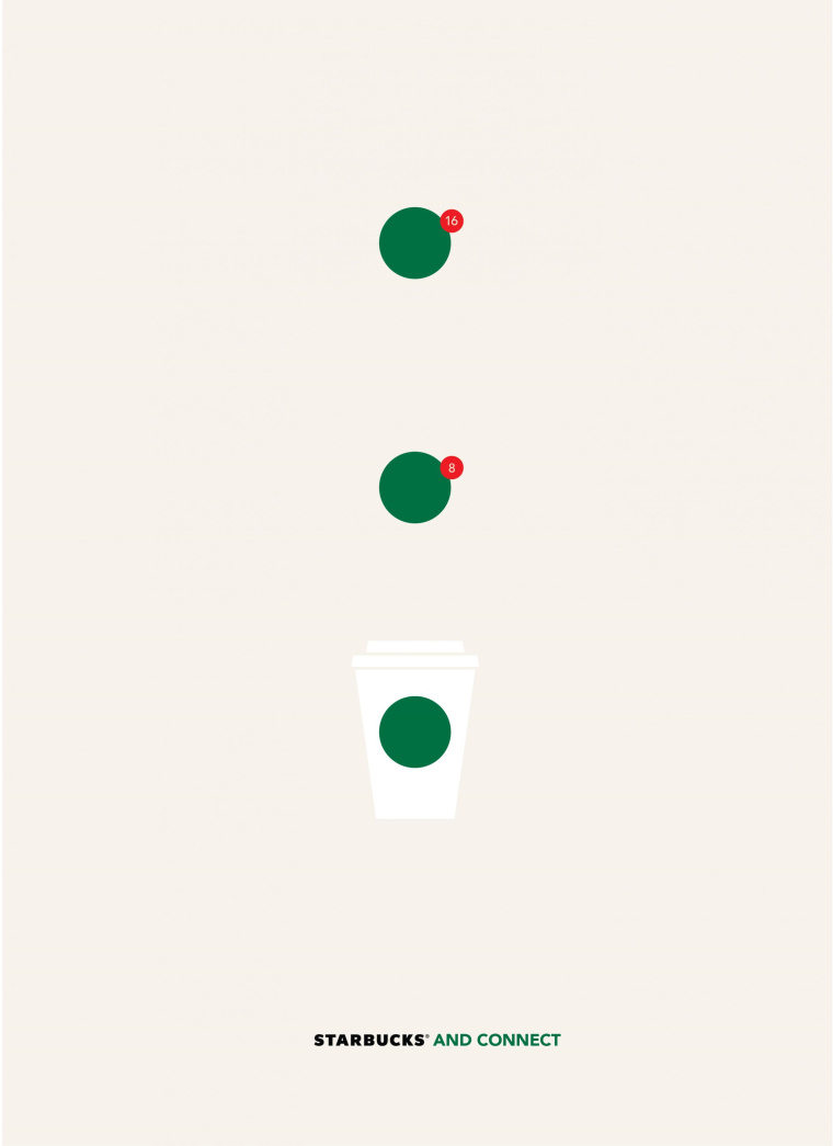 巴西Rai廣告公司為星巴克創(chuàng)作的“圖標(biāo)”篇平面創(chuàng)意廣告-星巴克和連接 巴西Rai廣告公司為星巴克創(chuàng)作的“圖標(biāo)”篇平面創(chuàng)意廣告-星巴克和連接