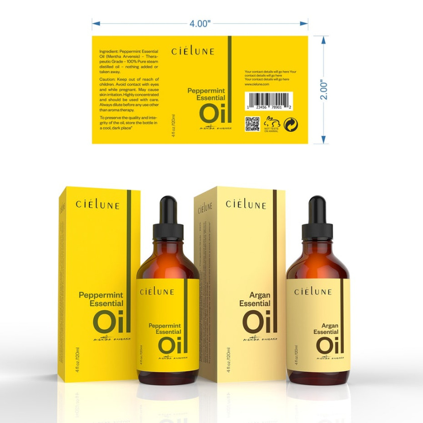 Cielune Argan Oil 精油包裝設(shè)計(jì)標(biāo)簽