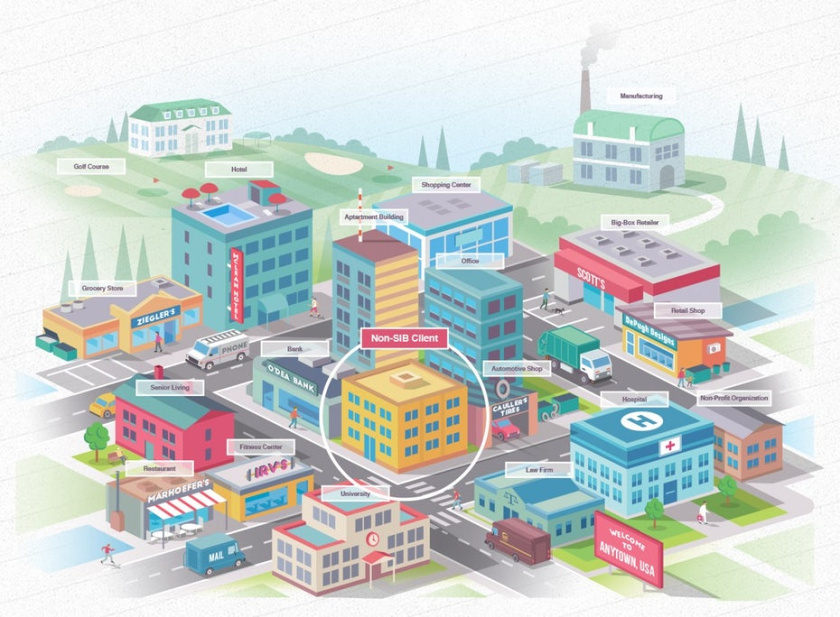 等距設(shè)計(jì)-城市的插圖設(shè)計(jì)