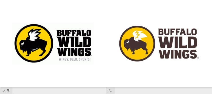 Buffalo Wild Wings體育酒吧新logo設(shè)計(jì),帶翅膀的水牛形象 Buffalo Wild Wings體育酒吧新logo設(shè)計(jì),帶翅膀的水牛形象