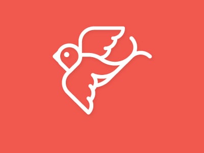 白色線條的紅燕子logo設(shè)計(jì)