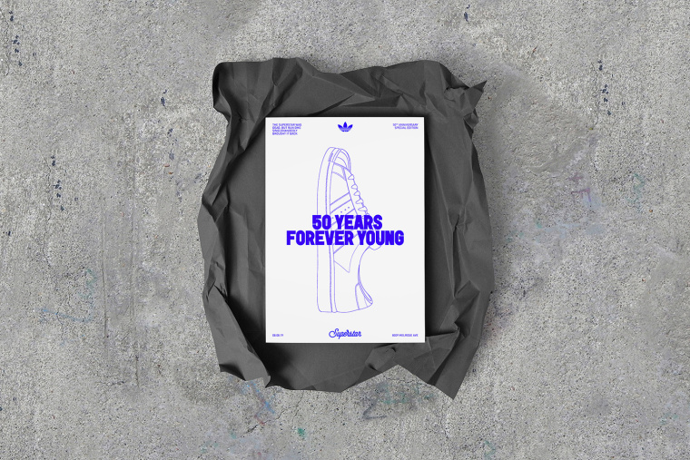 阿迪達(dá)斯超級(jí)巨星50周年紀(jì)念版紫色包裝設(shè)計(jì)